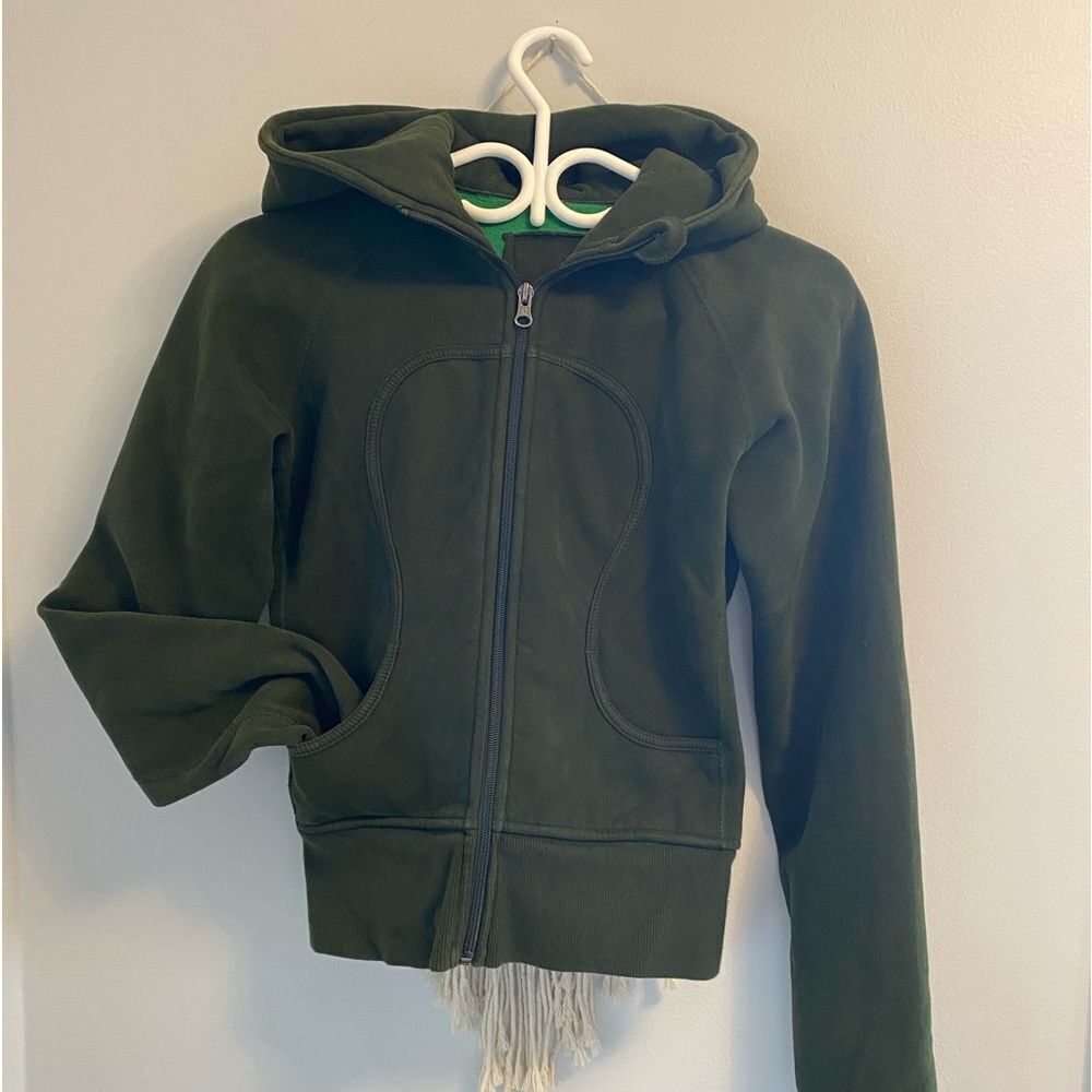 2. Lululemon Forest Green Zip Up Hoodie 4